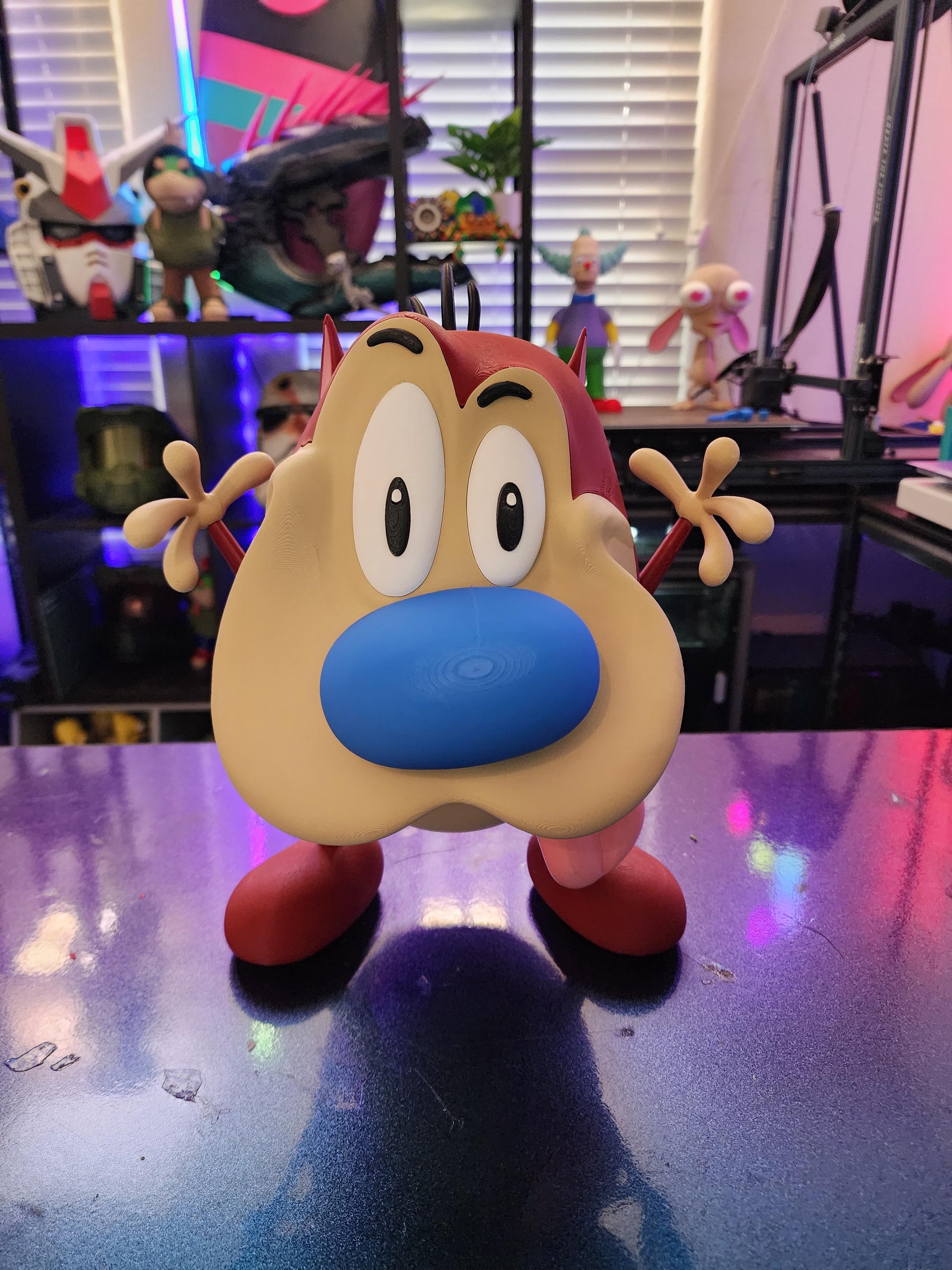 USビンテージ　レン&スティンピー フィギュア ニコロデオン アメトイ USA REN & STIMPY フィギュア 6.5インチ 目が飛び出るver アメトイ
