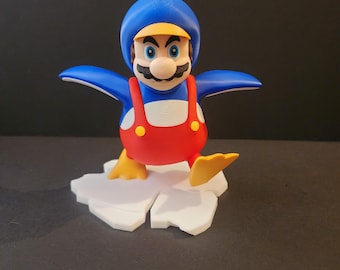 Super Mario: Penguin-pak Mario!!!!   3D-geprint Mario-beeldje.  Verzamel ze allemaal!!!