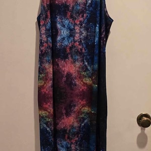 Black Pink Blue Tie Dye Maxi Dress