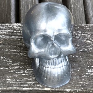 Silver 3D Resin Skull