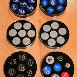 Beer Bottle Cap Resin Art Drink Coasters Home Decor Set