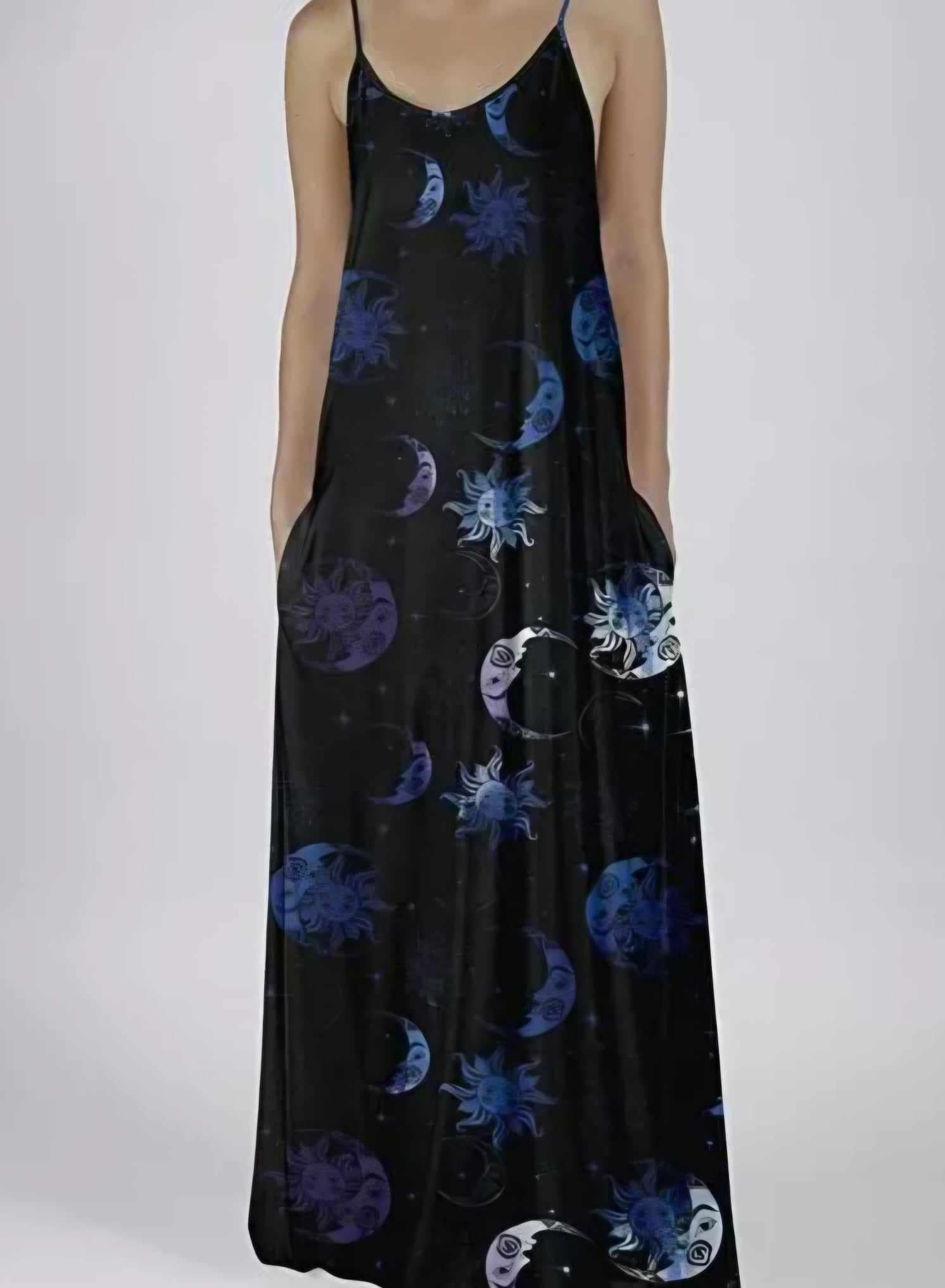 blue moon maxi dress lunachick Blue Moon Chiffon Maxi Dress main image 1