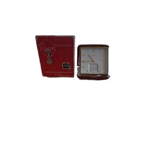 Vintage Semca 7 Jewels Swiss Traveling Alarm Clock with 22-Year Automatic Calend