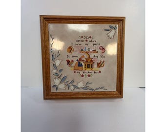 Vintage Frank La Rose Handcrafted Decorative Ceramic Kitchen Tile Wall Art