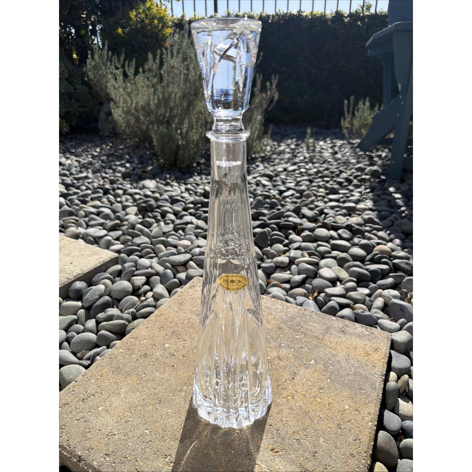 Vintage BLOCK Crystal Decanter With Stopper – Rhapsody Pattern, 16