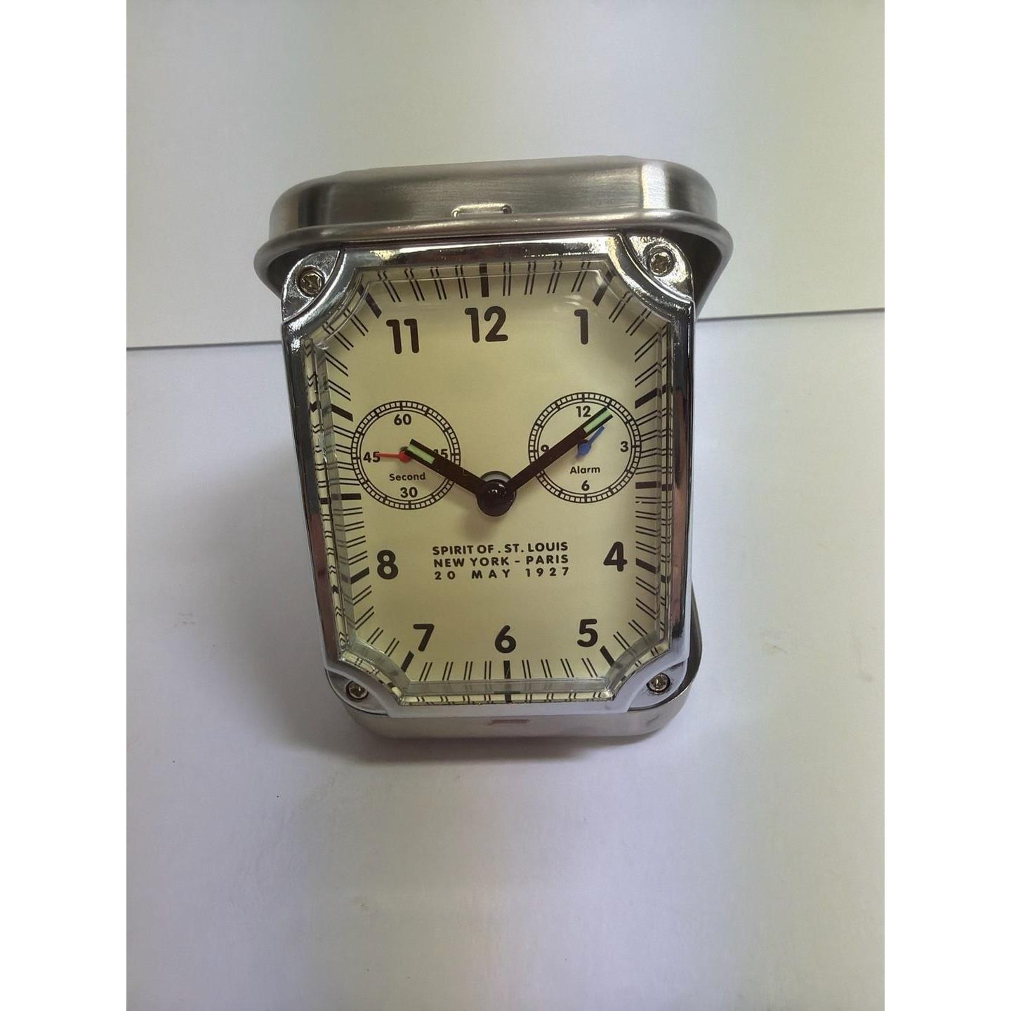Spirit of St. Louis Mccook Field Tin Travel Alarm Clock Premarin