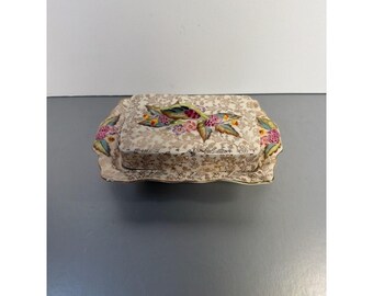 Burriera vintage James Kent Fenton Old Foley in chintz con frutti di bosco in rilievo