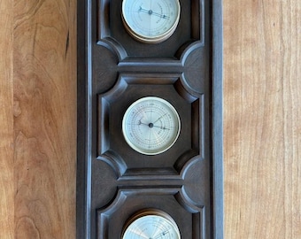 Vintage Springfield Wall Weather Station Barometer Thermometer Humidity Meter