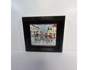 Vintage handgemaakte emaille kunsttegel uit Londen