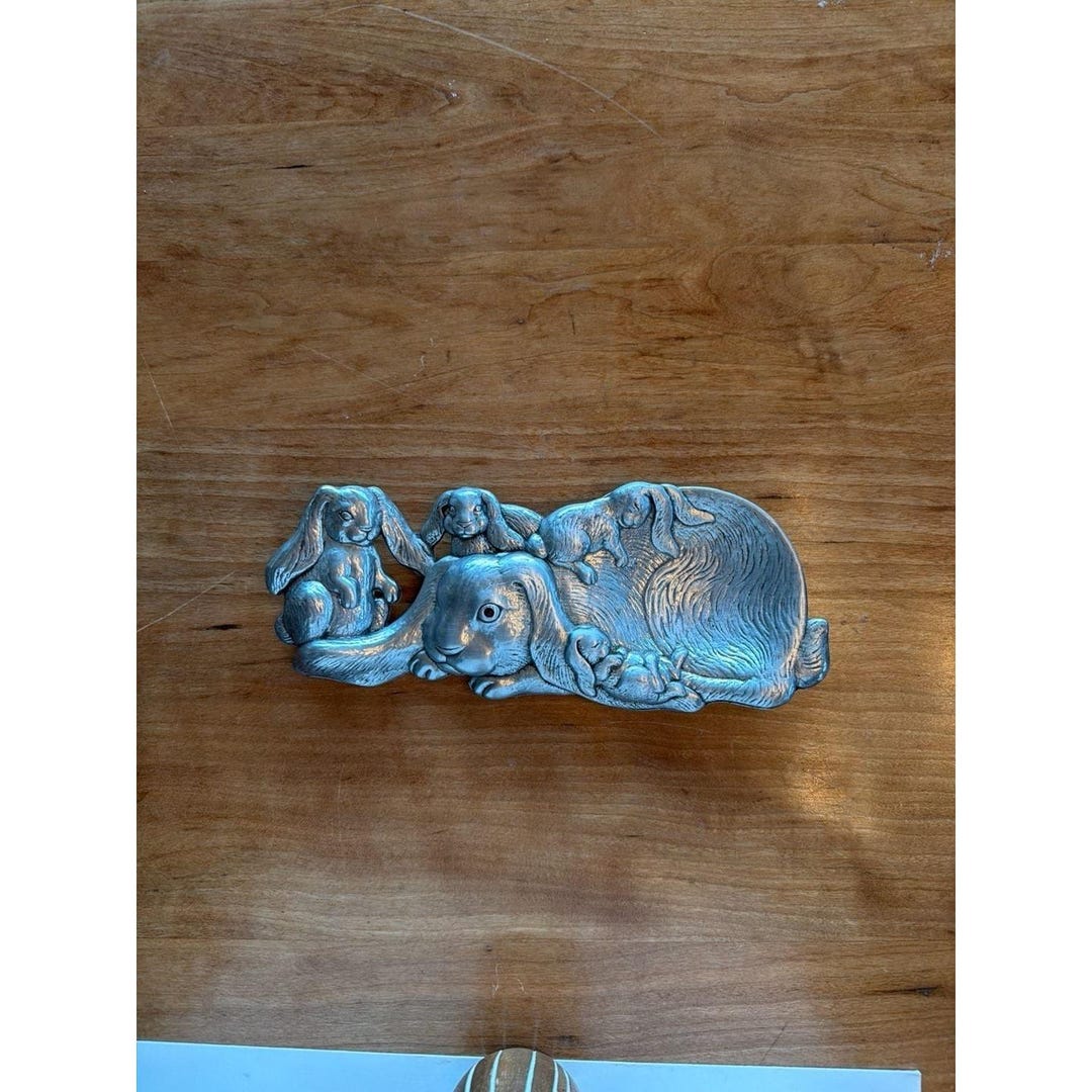 Vintage Rabbit Spoon Vintage 1994 Arthur Court Aluminum Bunny Rabbit and Babies Spoon Rest ...