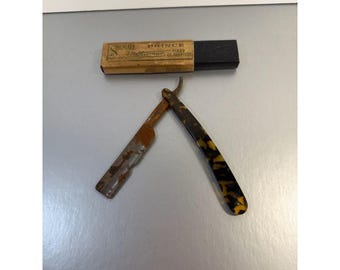 Vintage Shumate Prince Rasiermesser mit Schildpatt-Griff und Original Box