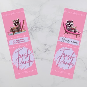 Personalize Bookmark, Smut Bookmark, Funny Bookmark, Spicy Bookmark, Instant Download, Coquette Racoon, Digital Printable Bookmark, Cute