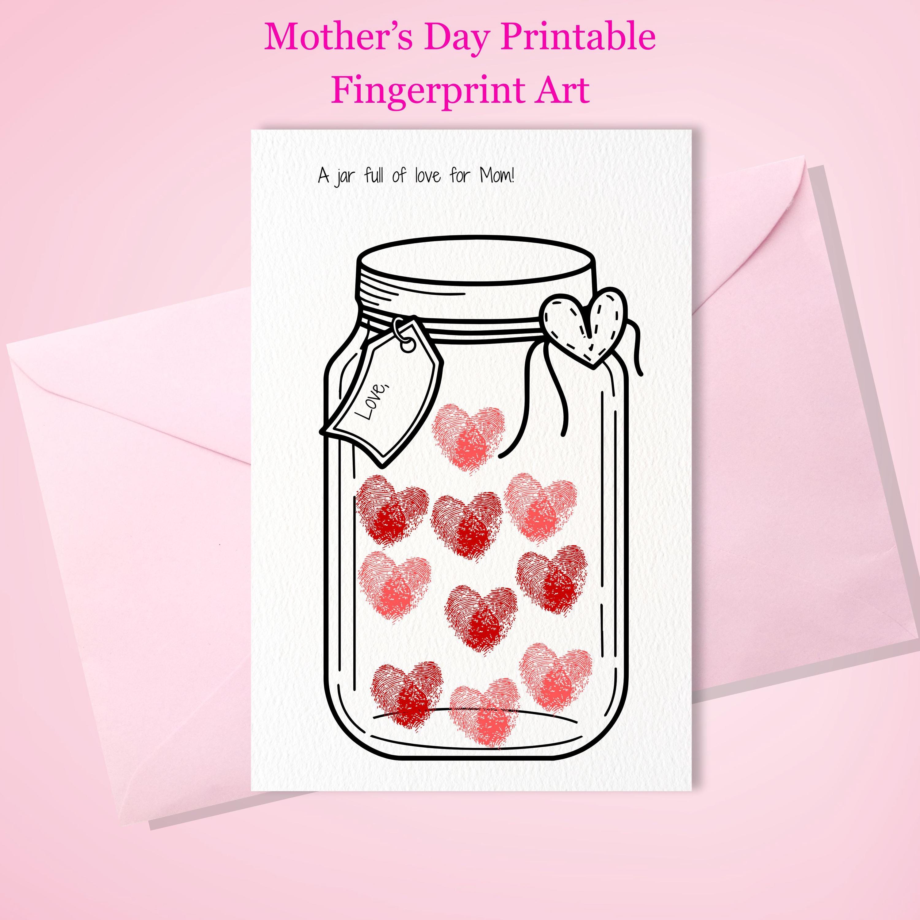 Mother's Day Gift for Mom - Fingerprint Heart Art Printable - DIY…