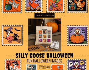 Ganso de Halloween / Paquete PNG de Halloween / Halloween divertido PNG / Temporada espeluznante PNG / Ganso de Halloween PNG / Clipart de Halloween / Halloween Png
