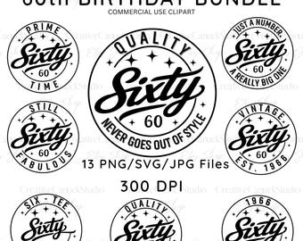 SVG PNG de 60 cumpleaños, regalo de 60 cumpleaños para hombres y mujeres, SVG "Envejecido a la perfección", SVG de edición limitada / paquete de cumpleaños SVG, 60 años de cumpleaños