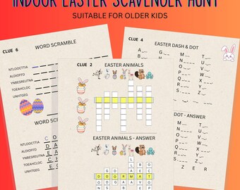 Easter Scavenger Hunt for Teens Easter Egg Hunt Clues Older Kids Easter Bunny Escape Room Easter Basket Treasure Hunt Indoor Game PRINTABLE