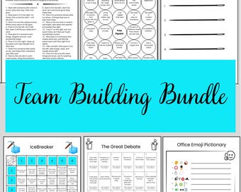 Team Building Games Bundle – Team Activities | Pass The Prize |  Office Games | Icebreaker | Work Games | Sip And Solve | Coworker Bingo