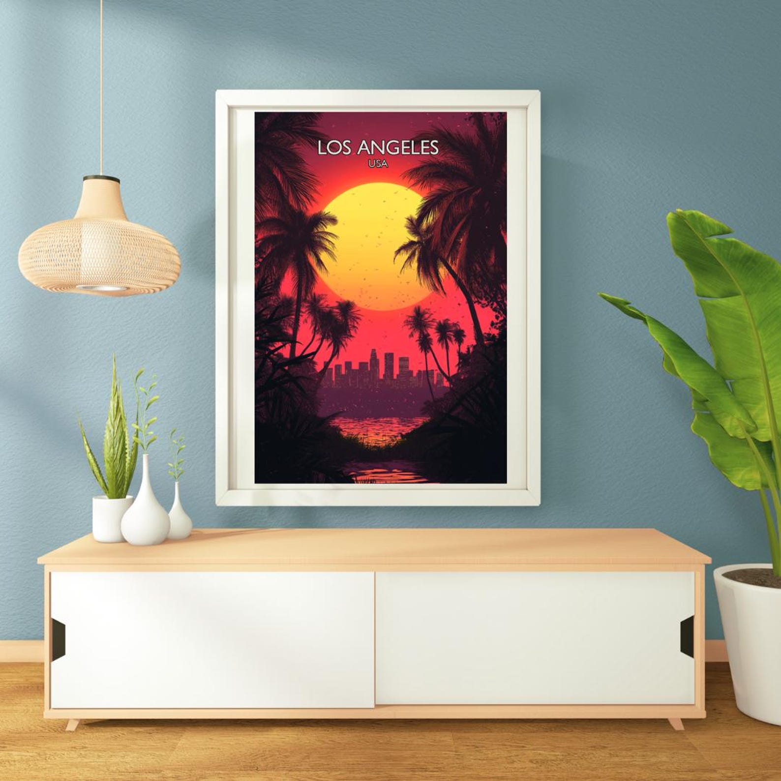 los-angeles-sunset-poster-iconic-la-skyline-with-palm-trees-rolled