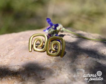 Minimalist Gold Earrings • Precolumbian Jewelry • 24k Gold Plated Museum Historical Reproduction • Long Life Symbol Drop Earrings