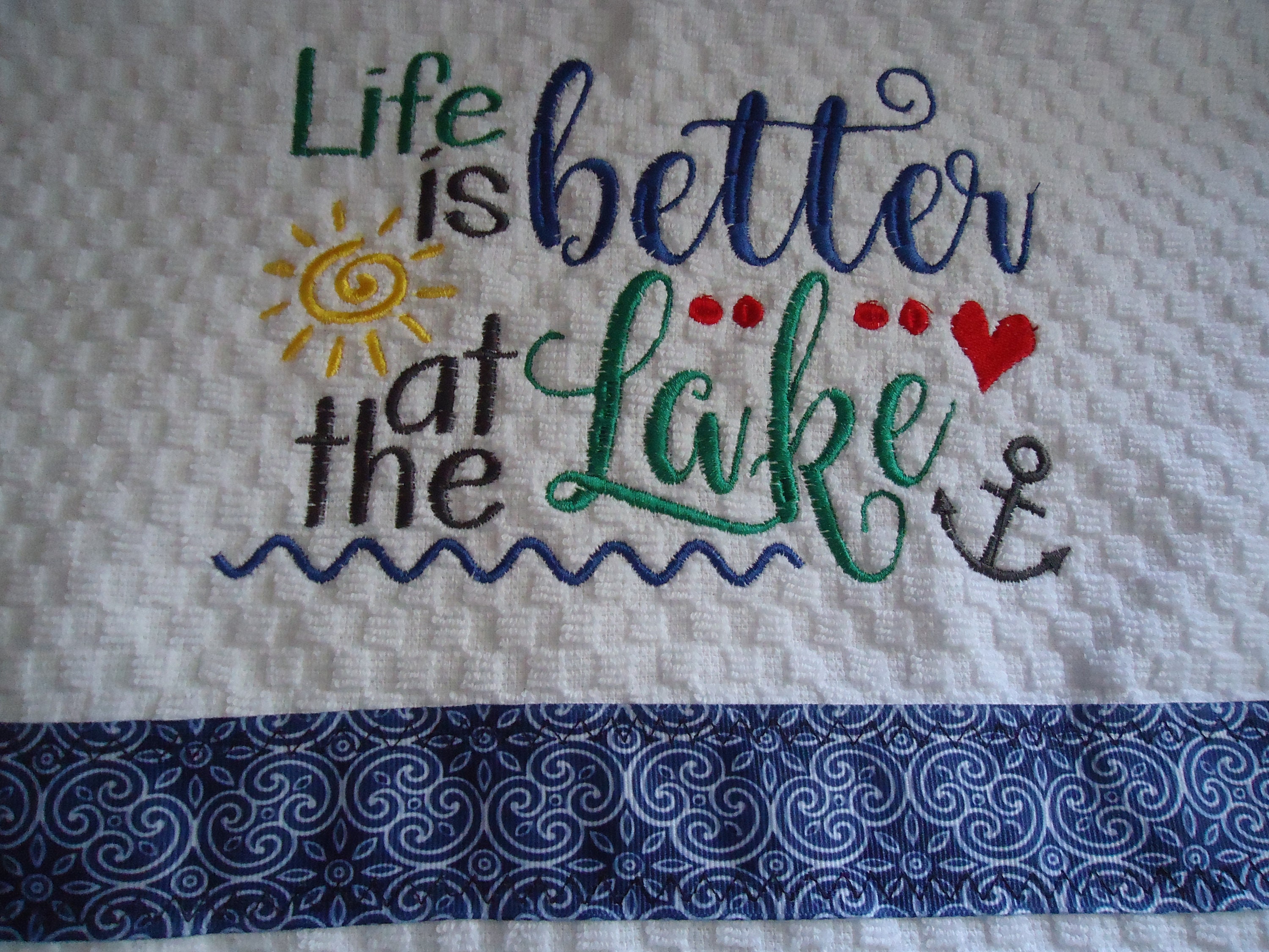 Lake Decorative Kitchen Hand Towels With Funny Lake Sayings Etsy UK