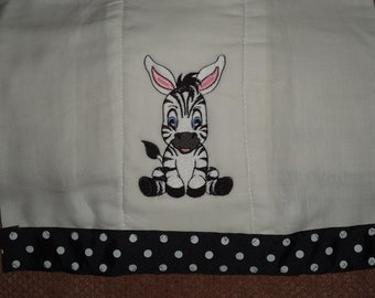Zebra Baby Burp Cloth