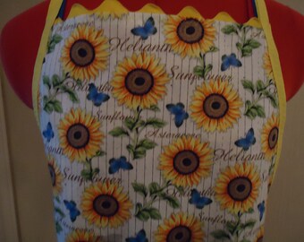Sunflowers. Kitchen, Aprons, Adult Ladies Clothing