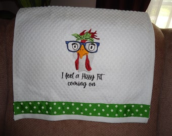 Chicken with Funny Quote Kitchen Hand Towel