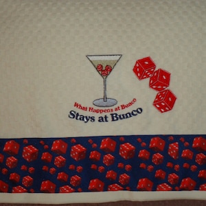 Bunco Themed Kitchen Towel