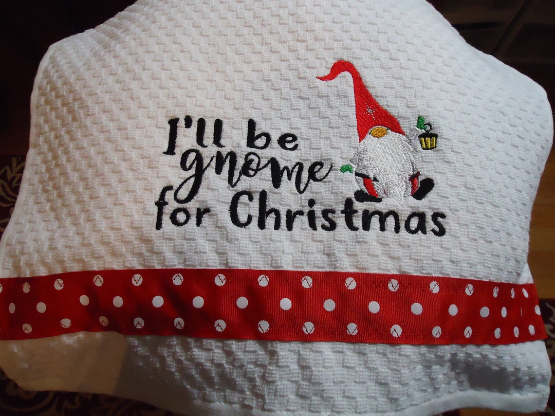 Gnomes, Christmas, Kitchen Hand Towels, Decorative Holiday Towels