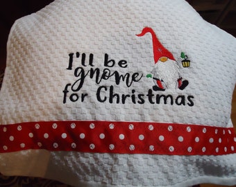Gnomes, Christmas, Kitchen Hand Towels, Decorative Holiday Towels
