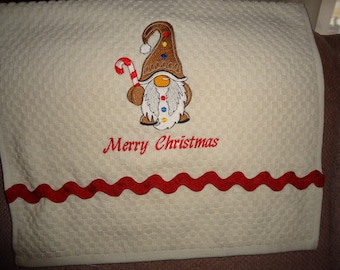 Christmas Gingerbread Gnome Kitchen Towel