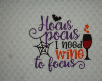 Halloween Wine Kitchen Towel