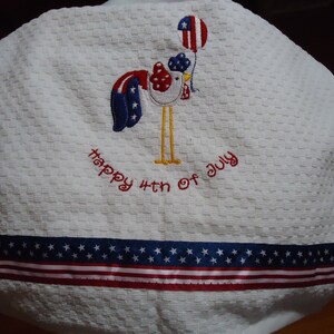 Towel, Hand Towel, 4th July, Chickens, Red/White/Blue, Balloon, Independence  Day, Kitchen