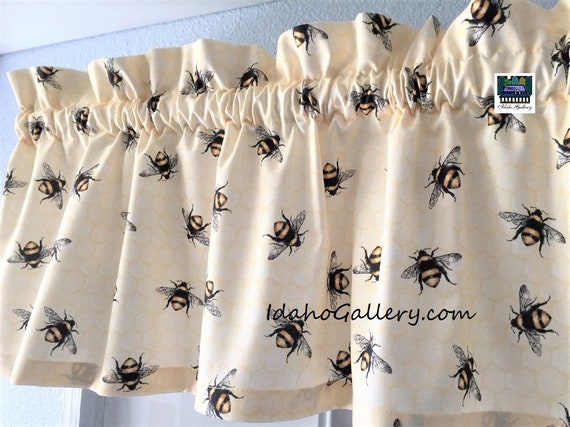 Bee Valance Free Shipping Big Bumble Bee Curtain Bee Etsy