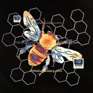 Bees, Honeycomb and Bee, Gift Idea, Metal Art for Yard or Wall, Bee Collector, Beekeeper, Bee Lover, Stainless Natural Steel Art