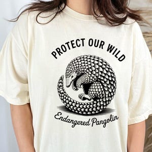 Protect Our Wild Pangolin T-Shirt, Endangered Animal Graphic Tee, Eco Friendly Gift For Nature Lovers, Wildlife Conservation Shirt