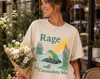 Funny Frog Rage Consumes Me Graphic T-Shirt, Sarcastic Meme Shirt, Funny Retro Frog Tee, Rage Consumes Me Shirt, Sarcastic Humour Shirt