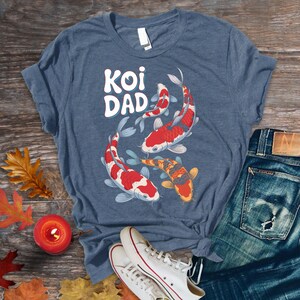Koi Dad T-Shirt, Koi Fish Father Gift Tee, Father&#39;s Day Shirt, Koi Dad Shirt, Japanese Pond Fish Shirt, Koi Hobby Dad Tee, Fisher Dad Gift