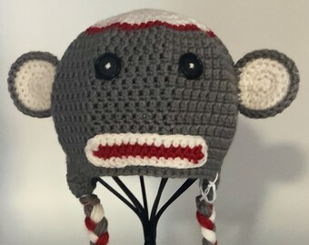 Sock Monkey Crochet Hat