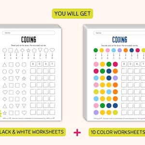 Printable Coding Worksheets for Kids | Logic and Literacy Activities ...