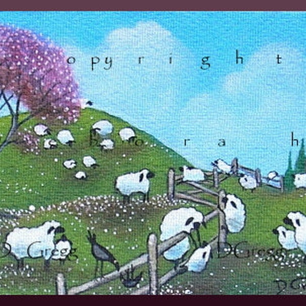 Thanks Mom, a Tiny Mother Sheep Crow Mothers Day PRINT by Deborah Gregg