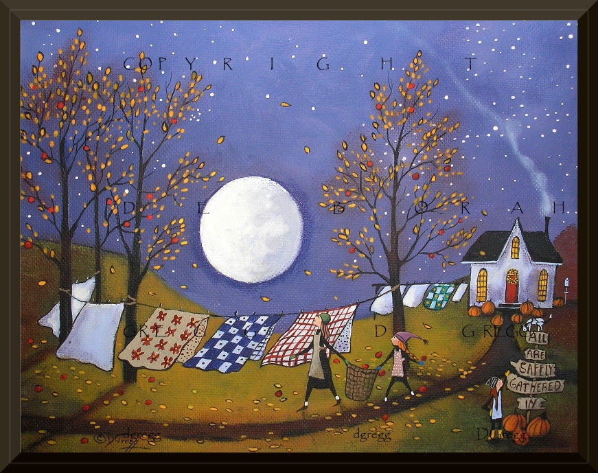 Quilts And Flannels For Chilly Nights, a Full Moon Autumn Laundry Lin…