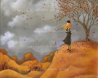 Fall Autumn Wind Countryside PRINT, Moody Wall Art, Emotional Determined Decor, Mistakes Deborah Gregg