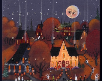 I Think That's A Real Witch, a PRINT from the original Halloween Witch Trick or Treat By Deborah Gregg