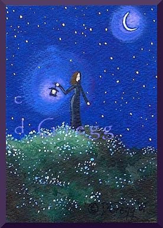 A Guiding Light A Print Aceo Art Card Size 2 5 X 3 5 Inches Etsy