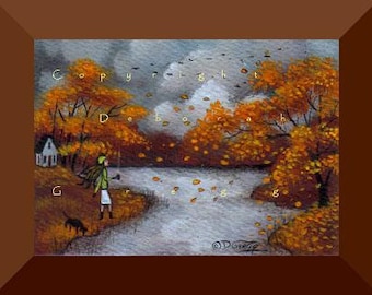 October Skies, a tiny aceo Autumn Print by Deborah Gregg