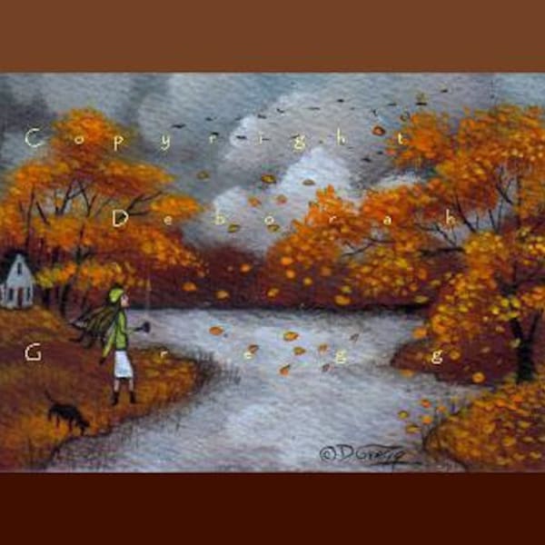 October Skies, a tiny aceo Autumn Print by Deborah Gregg