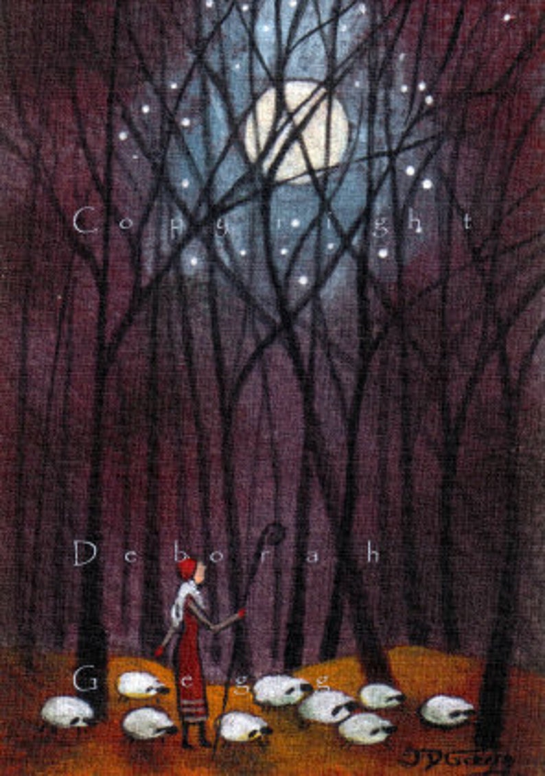 Till The End Of The Moon Till The End Of The Earth an ACEO sized Tiny Sheep Moon | Etsy