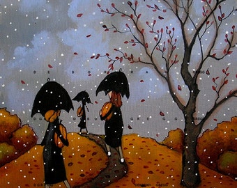 Winter Had No Business Showing Up That Day, a small Autumn Pumpkins Print by Deborah Gregg