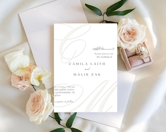 Minimalist Nikkah Invitation: Islamic Neutral Wedding Invite